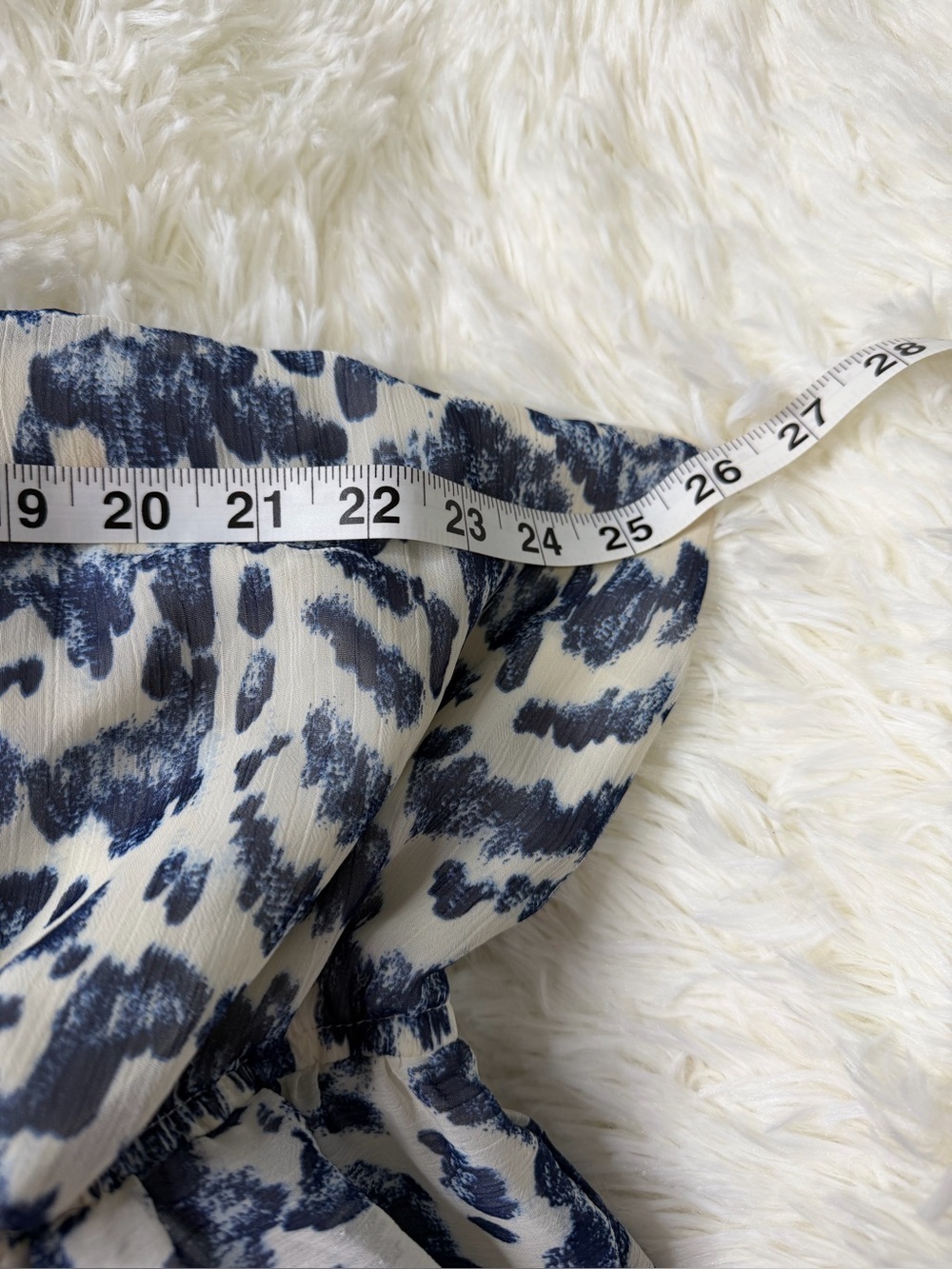 ELOQUII Elements Sleeveless Ruffle Trimmed ANIMAL IKAT BLUE Size 18 - Picture 12 of 13